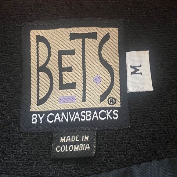 BETS by Canvasbacks Geometric Tapestry Zip Front Jacket Women’s M Black Sleeves - Picture 3 of 9